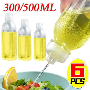6Pcs Squeeze Seasoning Bottles Screaming Oil Control Bottle High Temperature Oil Resistance Soy Multifunction Sauce Oil Bottle 300/500/1000ml