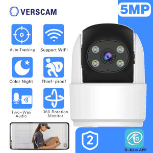 Smart 5MP WiFi Baby Monitor Indoor Wireless Video Surveillance Camera PTZ CCTV IP Security Camera Home Auto Tracking WiFi Cam