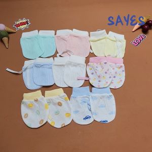 Bao tay cho bé 3-12 tháng vải cotton đục lỗ thoáng khí