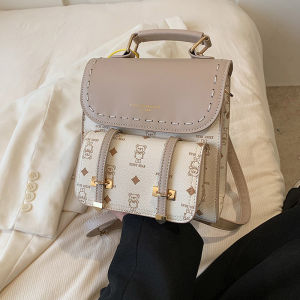 Retro Mini Bag Double Shoulder Bag Summer New Fashion Korean Simple Print Multi-Purpose Crossbody Travel Backpack Trendy