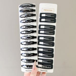 Adult Womens Black Hair Clip for Rear Head Fragments Side Bangs BB Clip Front Forehead One-word Hair Card Headwear