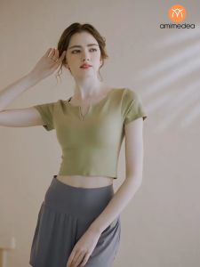 Áo thun bra thể thao nữ tập gym yoga cao cấp AMI Medea đệm mút may cố định T592