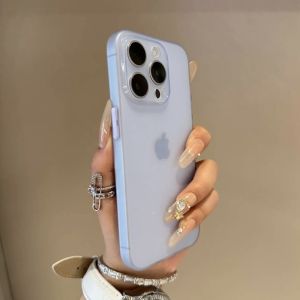 Frosted Shell of Ice: Ultra-Thin Translucent Phone Case for iPhone 15 Pro Max