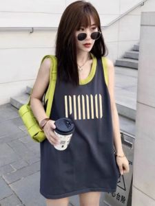 เสื้อยืดแขนกุดผ้าฝ้ายหลวมๆ สำหรับผู้หญิงไซส์ใหญ่ ฤดูร้อน 2025 เสื้อกั๊กแขนกุดแบบลำลอง สไตล์เกาหลี ทรงเข้ารูป