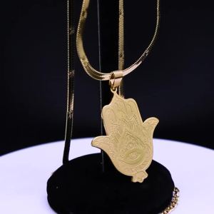 Fatima Hand Symbol Pendant Stainless Steel Silver Color Jewelry Women Men Fashion Amulet Necklace Bracelet Accessories