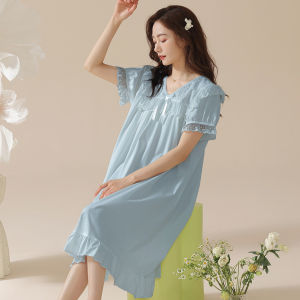 MiiOW | Princess Style Cotton Short Sleeve Womens Sleep Dress