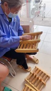 Bàn Lăn Massage Chân Bằng Gỗ Thêm 4 Hàng Dọc Đứng