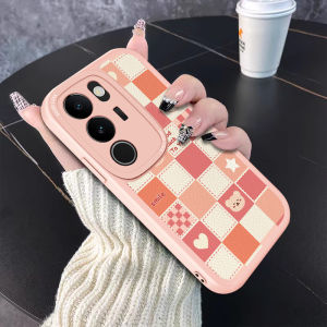 Cute Pink Bear Silicone Phone Case for VIVOS50 S30ProMini S20 S18 S19 Advanced Womens Style Full Lens Protection Anti-Fall