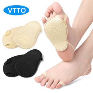 VTTO 1Pair Towel Bottom Two Fingersocks Female Super Shallow Mouth Invisible Half Palm Socks High Heels Foot Pad Socks Dispensing Anti-Skid
