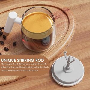 400ml Rechargeable Electric Self Mixing Cup with Lid Self Stirring Coffee Cup Glass for Home
