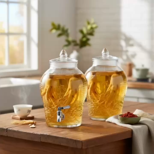 Bình Thủy Tinh CCB10L Ngâm Sâm 10L Họa Tiết Thuận Buồm Xuôi Gió - Bình Ngâm Rượu Không Vòi / Có Vòi Sang Trọng