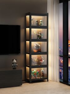 ZHUSHANXIA | Transparent Multi-layer Storage and Display Cabinet with Lock and Light