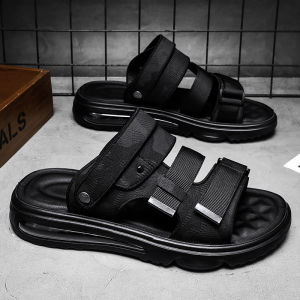 Men Sandals Summer Outdoor Non-Slip Thick Sole Dual Use Slippers Dad Work Driving Sports Beach Summer Sandals