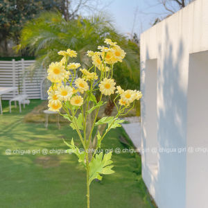 Artificial Chrysanthemum Bouquet Nordic Home Decoration Vintage Paper Bag Floral Artistry Display Piece Silk Flower Arrangement