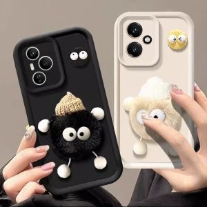 Casing Honor400 Honor 400 Pro Honor400Pro 5G Phone Case New Design Cute Cartoon 3D Plush Coal Ball Lens Protection Silicone Soft Cover 2025
