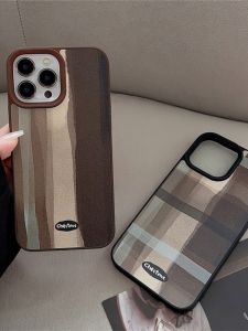 Creative Stripe Pattern Phone Case for  15Pro Max 14 17Promax Anti-Fall Soft Edge for Women Couples Retro 16Pro Trendy