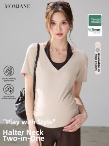 Mom Jane | Breastfeeding Maternity T-Shirt Thin Fake Two Pieces For Spring and Summer