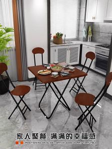 Simple Table Folding Portable Square Table Set: Household Small Square Dinner Table & Balcony Negotiation Tables
