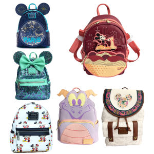 Loungefly Disney Chuột Mickey Ba Lô Da PU Dành Cho Nữ Mini Cosplay Thiết Kế Lâu Đài Giải Trí Du Lịch Bé Gái Schoolbag