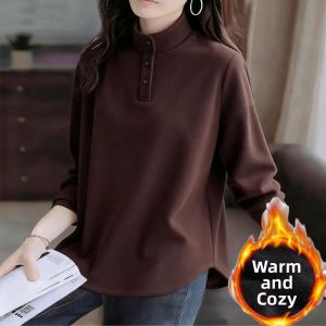 QIAOXIZI | Warm Slimming Womens Middle-aged Loose Top