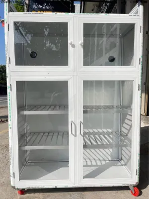 Tủ chén nhôm kính đẹp giá siêu rẻ trắng sữa