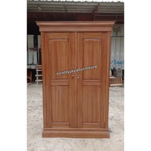 Lemari Pakaian 2 Pintu Swing Kayu Jati/trinityjayafurniture
