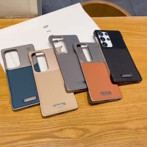 For Mgasafe Magnetic Luxury Solid Color Leather Aromatherapy Bumper Phone Case For Samsung Galaxy S25 Ultra S23 S22 S24 Ultra