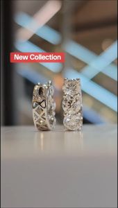 NEW ต่างหูห่วงเพชร 0.42carat/ต่อเม็ด  Classic  Hoop Earrings with  Lab grown diamond