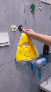 4PCS/Set Hand Towel Cartoon design Hanging Double-thickness Absorbent towel for Kitchen Dishcloths