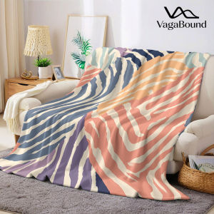 Pastel Zebra Print Flannel Blanket Warm Soft Halloween Christmas Decorative Couch Warm Cozy All-Season Gift