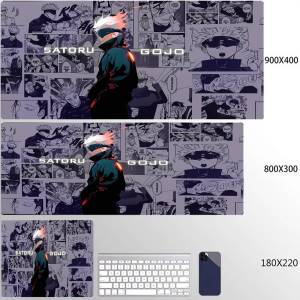 Bandai | Anime Jujutsu Kaisen Mouse Pad Cool Gojo Satoru Large Gaming Mousepad Gamer Laptop Keyboard Mice Mat Computer 900×400mm Desk Mat