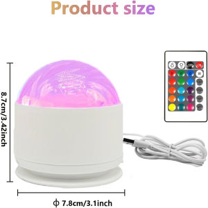 16 Colors Aurora Projector Lamp USB Powered RGB Star Sky Night Light with Remote Control Bedroom Gaming Room Decor Ambient Light