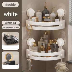 Washroom Suction Cup Without Punching Triangular Storage Shelf Bathroom Toilet Corner Towel Shower Gel Storage Rack