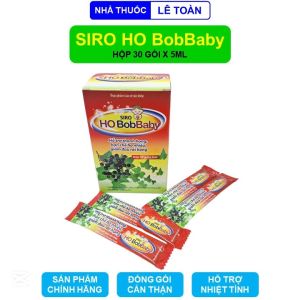 Siro ho BobBaby Dân Khang Pharma hộp 30 gói x 5ml hỗ trợ giảm ho đau rát họng do ho kéo dài