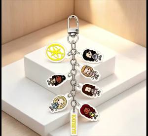 Line Friends | KATSEYE Global Girl Túi Acrylic DIY Thủ Công Tổ Chức Nhỏ Thời Trang Người Hâm Mộ Hỗ Trợ Đồ Dùng Di Động Anime Phụ Kiện Dành Cho Lứa Tuổi Từ 14 Trở Lên