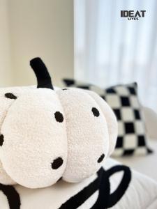 Nghệ Thuật Thêu Hình Quả Bí Ngô Dễ Thương Phong Cách Scandinavia Cho Ghế Sofa Phòng Khách Trang Trí Cửa Sổ Sổ Bay