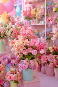 Kayou | DIY Pastel Pink Florist Shop Diamond Painting Rose Balloon Sweet Modern Wall Decoration for Living Room Bedroom