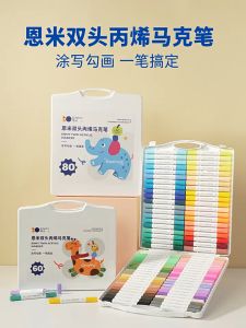 **【Goodbata】24/36/48/60 Colors Pen Akrilik Marker Warna Cepat Kering Tahan Air /ua ujung dan serbaguna/Menggambar Kreativitas Seni Edukasi Anak**
