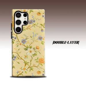 Vintage Floral For Samsung Galaxy S26 S25 S24 A56 A36 Dual Layer Luxury Fashion Full Lens Protective Case