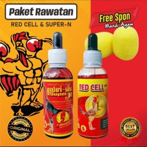 Paket Hemat Super N Redcall Ori Thailand Vitamin Obat Ayam Laga Untuk Tenaga Dan Memerahkan Ayam Laga VVIP