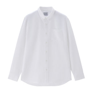 Giordano Mens Long Sleeve Shirt Pure Cotton Anti-Wrinkle Commute Business Casual Single Pocket Fashion Urban Style Spring