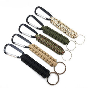 Survival Parachute Rope Climbing Buckle Keychain Seven-core Parachute Rope Hand-woven Keychain Outdoor Hiking Camping Picnic