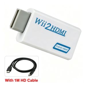 WII to HDMI-compatible Converter with 3.5mm Audio Video Cable Full HD 720P/1080P Wii2HD Adaptor for PC HDTV Monitor Display