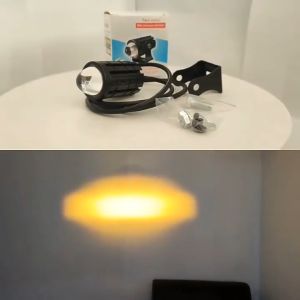 【Ready Stock】Mini Driving Light Motorcycle LED Headlight White Yellow Bicolor Motorcycle Fisheye Lens Spotlight 12-80V Fog Light 3000k 6000k