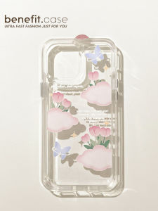 Benefit Pink Cloud Tulip Hard Shell Transparent Protective Case for Apple iPhone 13 14 pro Max 12 Creative Xs Max Xr Silicon