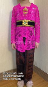 Kebaya Anak Brukat Modern TK PAUD KB SD SMP Setelan Baju Brokat & Rok Batik Panjang Bayi Balita Kutu Baru Sofia Bed Lengan Panjang Strait Melar Baju Adat Kebaya Anak Perempuan Daerah Bali Jawa Betawi Sunda Pakaian Tradisional Anak Tanggung Kebaya Encim