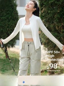 MiiOW | Womens UPF50+ Summer Thin Ice Silk Quick Dry Breathable Lightweight UV Protection Clothing Long Sleeve Zipper Closure Solid Color