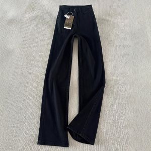 กางเกงยีนส์ทรงตรงเอวกลางผู้ชาย ทรงเข้ารูป ทรงสลิมฟิต ทรงตรง กางเกงยีนส์ทรงตรงสีดำ ผ้ากำมะหยี่ผสมโพลีเอสเตอร์