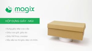 MGI0 - 28x16x10 cm - 100 hộp carton đựng giày hộp đóng hàng hộp nắp gài | Magix Packaging