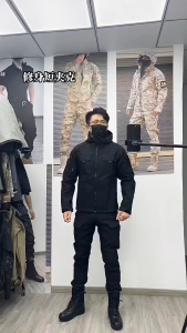 Sharkskin Soft Shell Hooded Jacket + Pants 2-Piece Set | Autumn Winter Fleece-Lined Stretch | Windproof Waterproof Camping Outdoor Tactical Outfit 🚀In Stock - Fast Shipping!